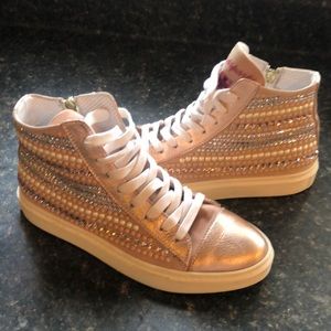 D'acquasparta Italian Leather High Top Sneakers